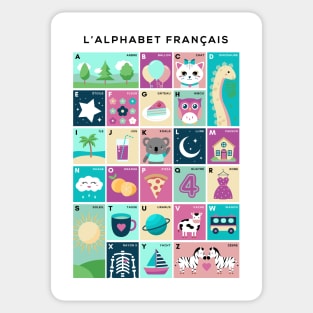 French Alphabet Picture Chart - L'alphabet Francais Sticker